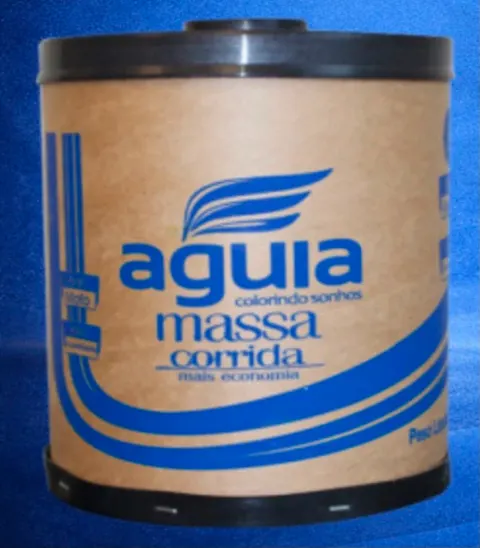 Barrica branca e azul de massa corrida Águia, embalagem de 16 kg.