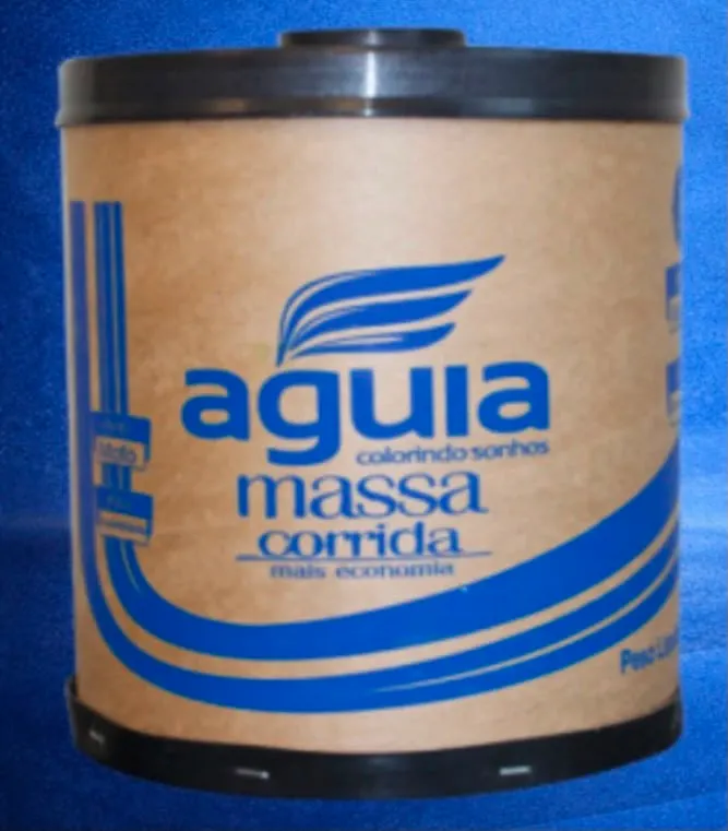 Barrica branca e azul de massa corrida Águia, embalagem de 16 kg.