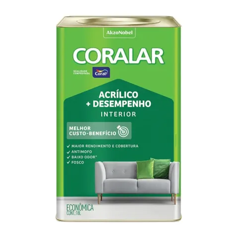 Foto de Tinta Econômica Acrílica Fosco + Desempenho Coralar 18L